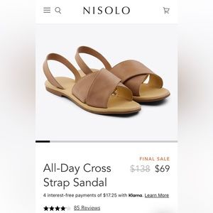 Nisolo All Day Cross Strap Sandal